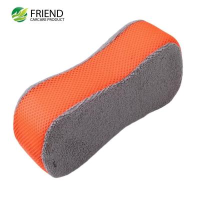 China Wax Foam Pad Applicator Microfiber Viable Polishing Polishing Cleaning Sponge With Mesh for sale