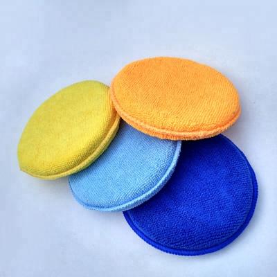 China Eco - Friendly Wholesale Microfiber Cloth Car Wash Waxing Polishing Applicator Pads for sale