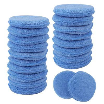 China Wax Cars Microfiber Car Wash Sponge Waxing Applicator Pad for sale