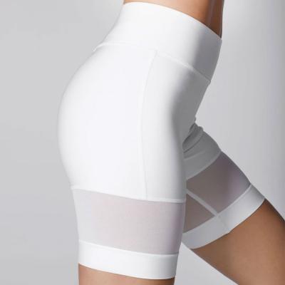 China Breathable High Rise Butt Lifting Lightweight Cut Out Tight Mesh Women Running Yoga Biker Shorts for sale