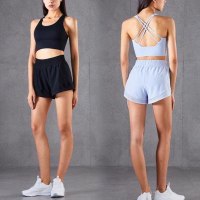 China Breathable U-Neck Fitness Gym Women Gym Clothing High Waist Shots Bra Yoga Set Sport Workout Sportswear Yoga Training Suit for sale