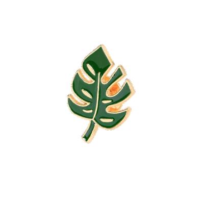 China Europe Tree Leaf Enamel Pin Green Leaves Brooch Denim Jackets Backpack Lapel Pin Natural Badge For Women Men Cartoon Accessories Gift for sale