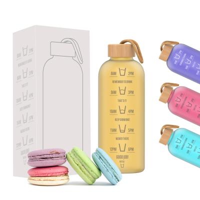 China 640ml 22oz Tritan Plastic Water Bottle Factory Sustainable Sale BPA Free Eco Friendly Bamboo Lid for sale