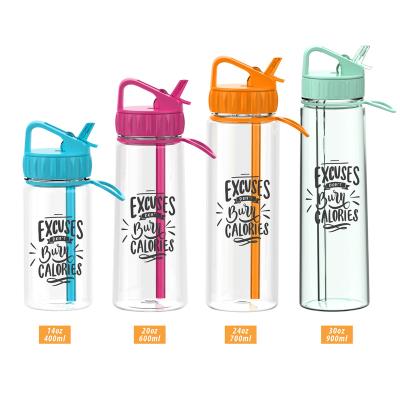 China RTS 32oz Amazon Sustainable Hot Sale One Hand Operation Food Grade Plastic Drinking Water Bottles for sale