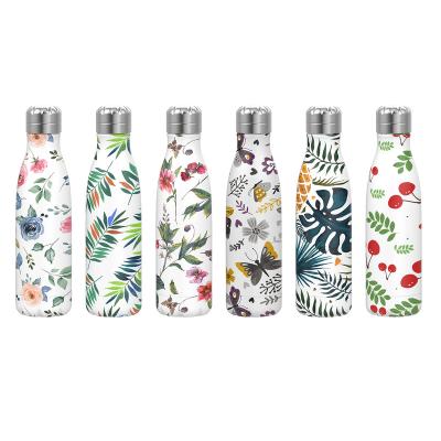 China 17oz 500ml Color Print Cola Shape Multi Sustainable Thermal Insulated Double Wall Stainless Steel Water Bottle for sale