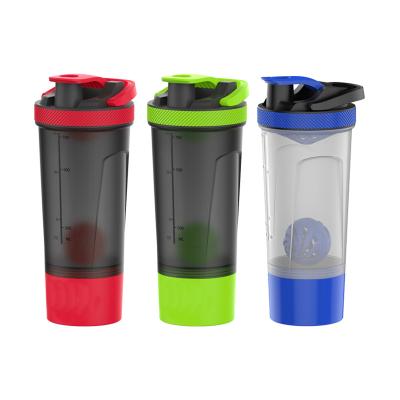 China 720ml 25oz BPA pp free high quality Plastic Protein Shaker Bottle With Storage Box for sale