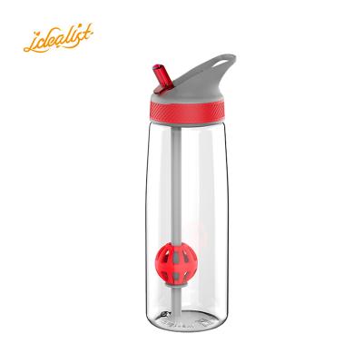 China Sustainable Design Tritan 800ml One Hand Single Operation Drinking Bottle With Straw for sale