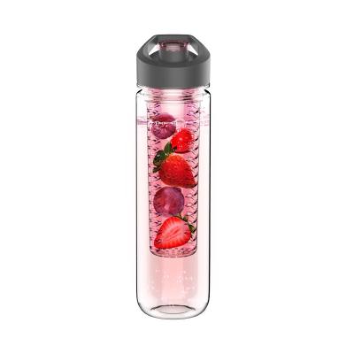 China 800ml 27oz Viable Free Sample Plastic Tritan Bpa Smell Resistance Fruit Bottle Infuser Free Water Bottle for sale