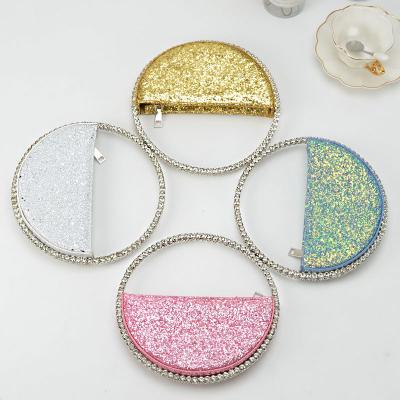 China Purses and Purses Round Glitter Bling Rhinestone Wedding Party Clutch Purse Fashionable Shiny Purse for sale