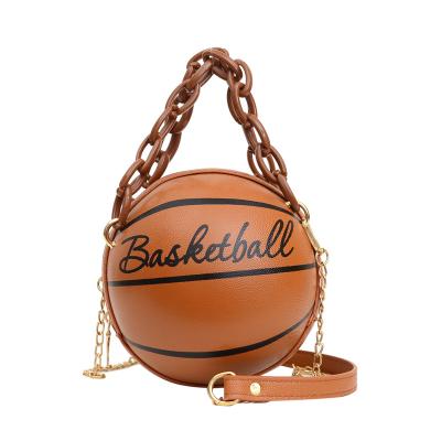 China Fashion Clutch Purse Durable Hot Selling Women's Basketball Shaped PU Tote Crossbody Handbag for sale