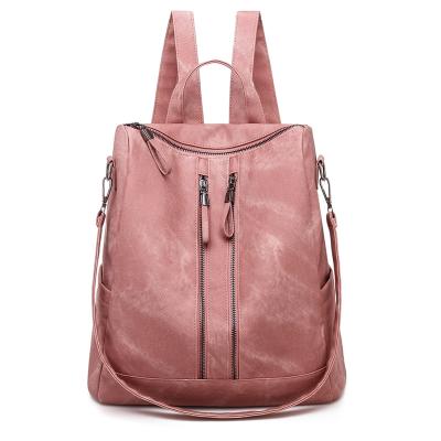 China Anti-theft Women Backpacks Purse Travel Rucksack Fashion Shoulder Handbag Leather Anti-theft Backpacks for sale