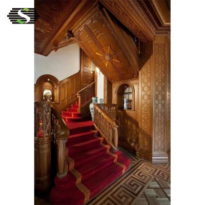 China Modern Indoor Stairs Design Customizable Modern Stairs Teak Hardwood Stairs Solid Wood for sale