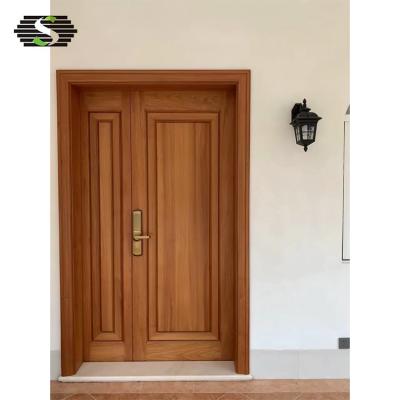 China Contemporary solid wood interior main door teak door plywood door interior wooden design for sale