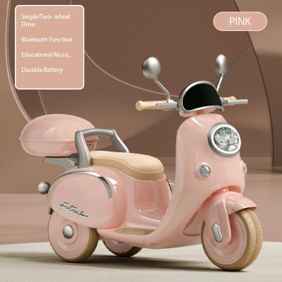 China Ride On Toy Children Tricycle Toy Cheap Kids Electric Cars Music USB Gift For Kids Boys Girls 2 Wheels Rechargeable Motorcycle for sale