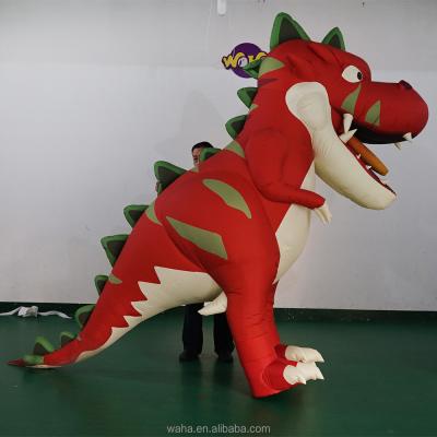 Chine Red / Brown Adult Oxford Cloth Halloween Costumes Air Blast Suits Inflatable T Rex Dinosaur Costume à vendre