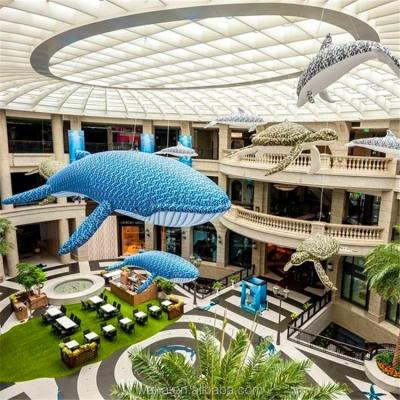 China Oxford Cloth Theme Inflatables Sea Animal Marine Model Inflatable Whale For Decoration zu verkaufen