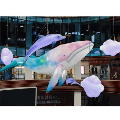 China Inflatable Fish Model Inflatable Oxford Cloth Ocean Whale Dolphin For Decoration for sale