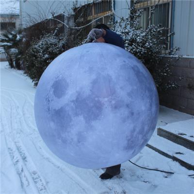 中国 Oxford Cloth Giant Inflatable Advertising LED Light Moon Balloon For Outdoor Decoration 販売のため