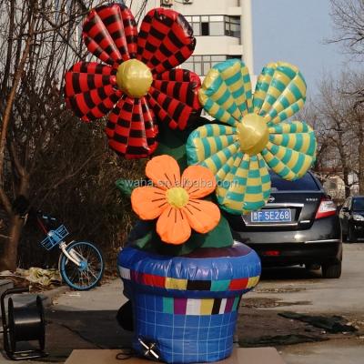 중국 Oxford Cloth Giant Decor Inflatable Flower Pot For Yard Decoration 판매용