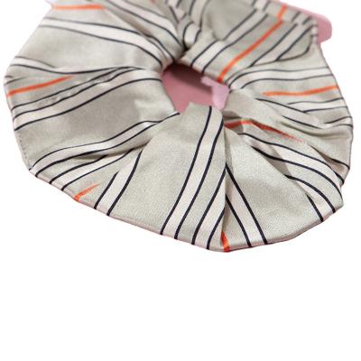 China Popular Pint Street Style Stripe Elastic Silk Satin Stretchy Hair Scrunchies For Women for sale