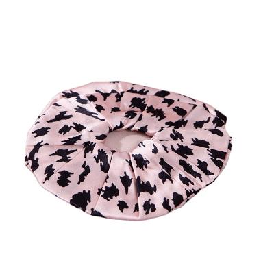 China Street style women irregular pattern printed elastic silk satin ha stretchable hair scrunchies for sale