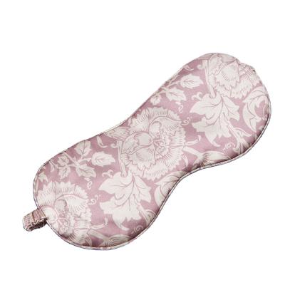 China Anti-static popular floral pattern print of self covered back elastic band elastic silk eye mask for sale