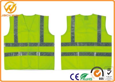 China Leuchtstoff grüne/orange hohe Sicht-Sicherheits-Jacke mit Reflektorstreifen zu verkaufen