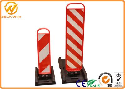 China ABS Traffic Delineator Post , Collapsible Panel Bollard Rubber Base Reflective Post Markers for sale