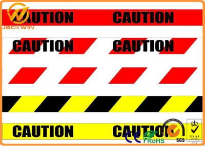 China Custom Printed PE / PET Road Safety Warning Tape with Self Adhesive Glue for sale