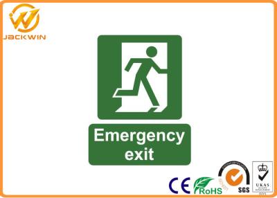 China 400*150mm 1mm Plastic Plate Traffic Warning Signs , Photoluminescent Emergency Exit Signs for sale