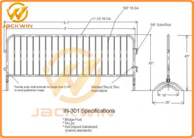 China Portable Temporary Safety Fence Galvanized Bridge Feet Metal Crowd Control Barrier for sale