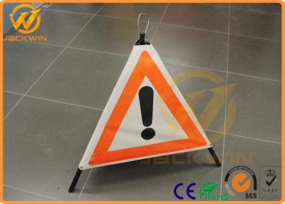 China Custom Road Safety Aluminum 90cm Tripod Warning Sign With Reflective Film for sale