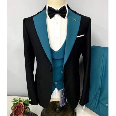 China Anti-Wrinkle Men 3 Piece Suits For Groomsmen Groomsmen Tuxedos Wedding Mens Custom Made Terno Masculino (Jacket+Pant+Vest) Suit for sale