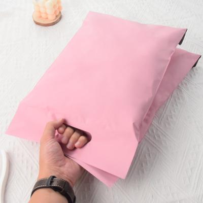 China Eco-friendly Factory Price Custom Printed Logo Poly Mailer For Clothing Pink Polymailer Shipping Mailing Bag With Handle for sale