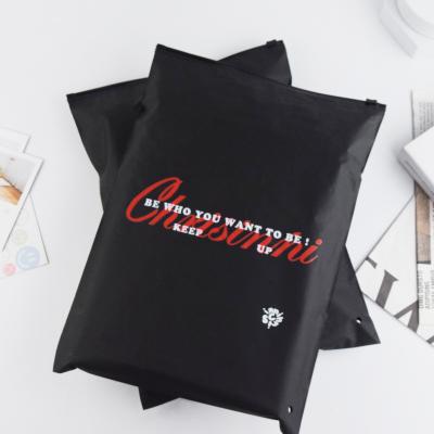 China Recyclable Custom Printed Black Plastic Frosted Zip Lock Bag Plastic Zipper Bag Water Proof Packaging Bags For Clothing for sale