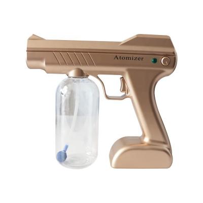 China 800ml Handheld Blue Nano Light Electrostatic Handheld Spray Gun Moisturizer Moisturizer Mist Sprayer Gun Nano Gun for sale