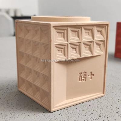 China 2023 Latest Decoration Home Garden Unique Design Square Printed Embossed Cement Candle Jar Matte Luxury Custom Logo Scented Candle Container for sale