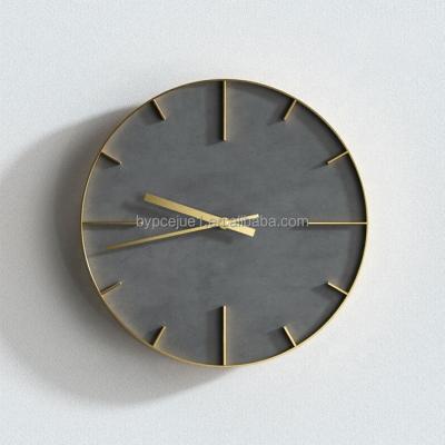 China LUMINOVA Customized Simple Metal Concrete Indoor Wall Clock 12 Inch Round Logo Luxury Wall Clock Wholesale for sale