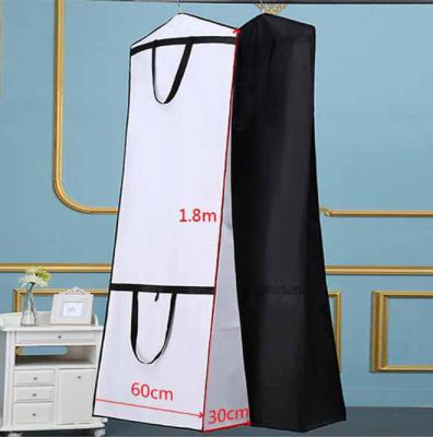 China Customized Non Logo Woven Fabric Wedding Suit Bags Garment Bag Wedding Dress Dust Cover Storage Foldable Eco-friendly Portable Handle for sale