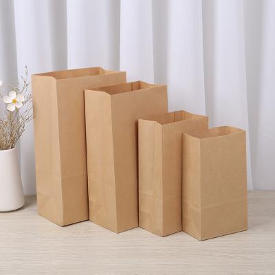 China Disposable Kraft Paper Bag Gift Bags Packaging Biscuit Candy Food Biscuit Bread Saw Snacks Baking Bags Take Away for sale