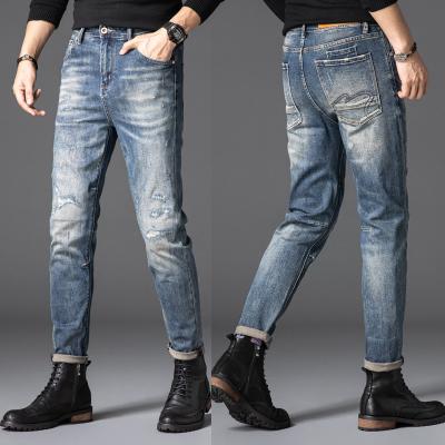 China 2021 autumn/winter fashion brand viable thin slim pants stretch jeans men vintage vintage jeans for sale