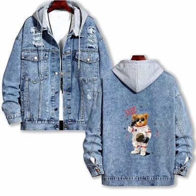 China Fashion QUICK DRY Brand Men's Casual Loose Denim Jacket Plus Size Jacket Men for sale