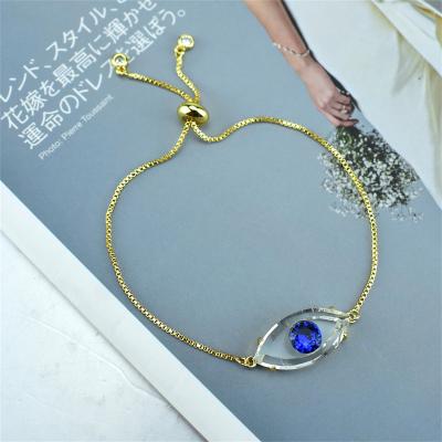 China TRENDY Fashion Jewelry Crystal Evil Eyes Bracelet 2022 gold plated color eye bracelet glass women for women for sale