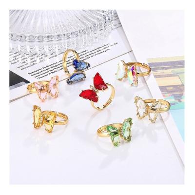 China Wholesale CLASSIC Ring Women Ladies Ring Adjustable Butterfly Shaped Ring Jewelry for sale