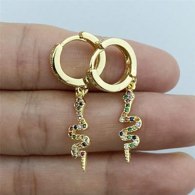 China TRENDY Gold Huggie Circle Earrings Snake To Dangle Circle Cuff Earrings Huggie Stud Earrings For Women Wholesale for sale