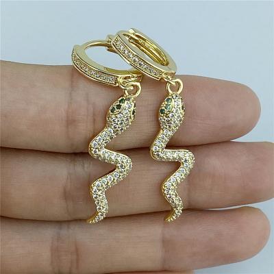 China Trendy creative metal exaggerated punk snake earrings animal wholesale for sale