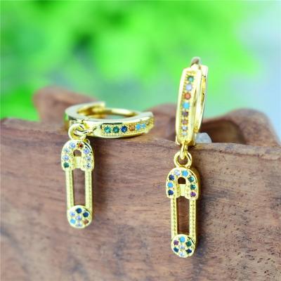 China Zircon Zircon Beetle Earth Dot Point Girl Fashionable Back Dangle Earrings Ladies Soft Cute Earring Clips for sale