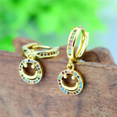 China New Trendy Cute Crown Smiley Pendant Earrings Ladies Fashion Stars Love Earring Clips for sale