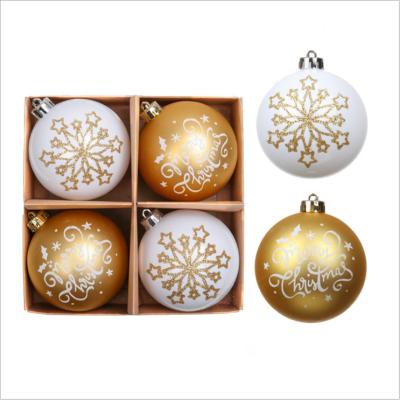 China Golden Christmas Decorations 8 PCS Ball Suit Christmas Tree Christmas Pendant cm / 4 for sale