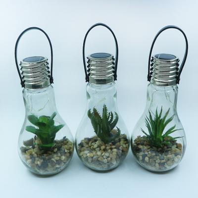 China Portable Hanging Solar Christmas Home LED Bottle Tube Pot Light Indoor Outdoor Garden Sunlight Sensor Lighting with Green Plant Indoor for sale